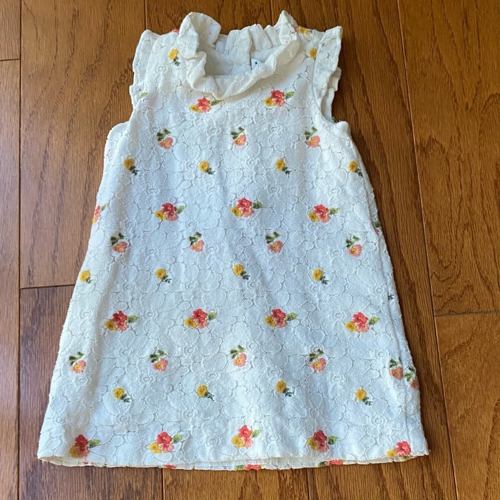 Janie and jack | fancy cream dress with flowers.